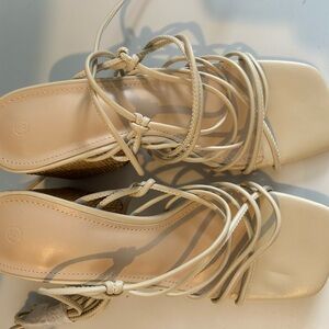 Elegant Cream Strappy Women's Heels